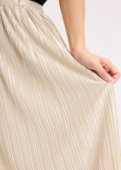 Plissée-Rock aus glänzendem Satin