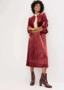 Plissée-Rock aus softem Samt