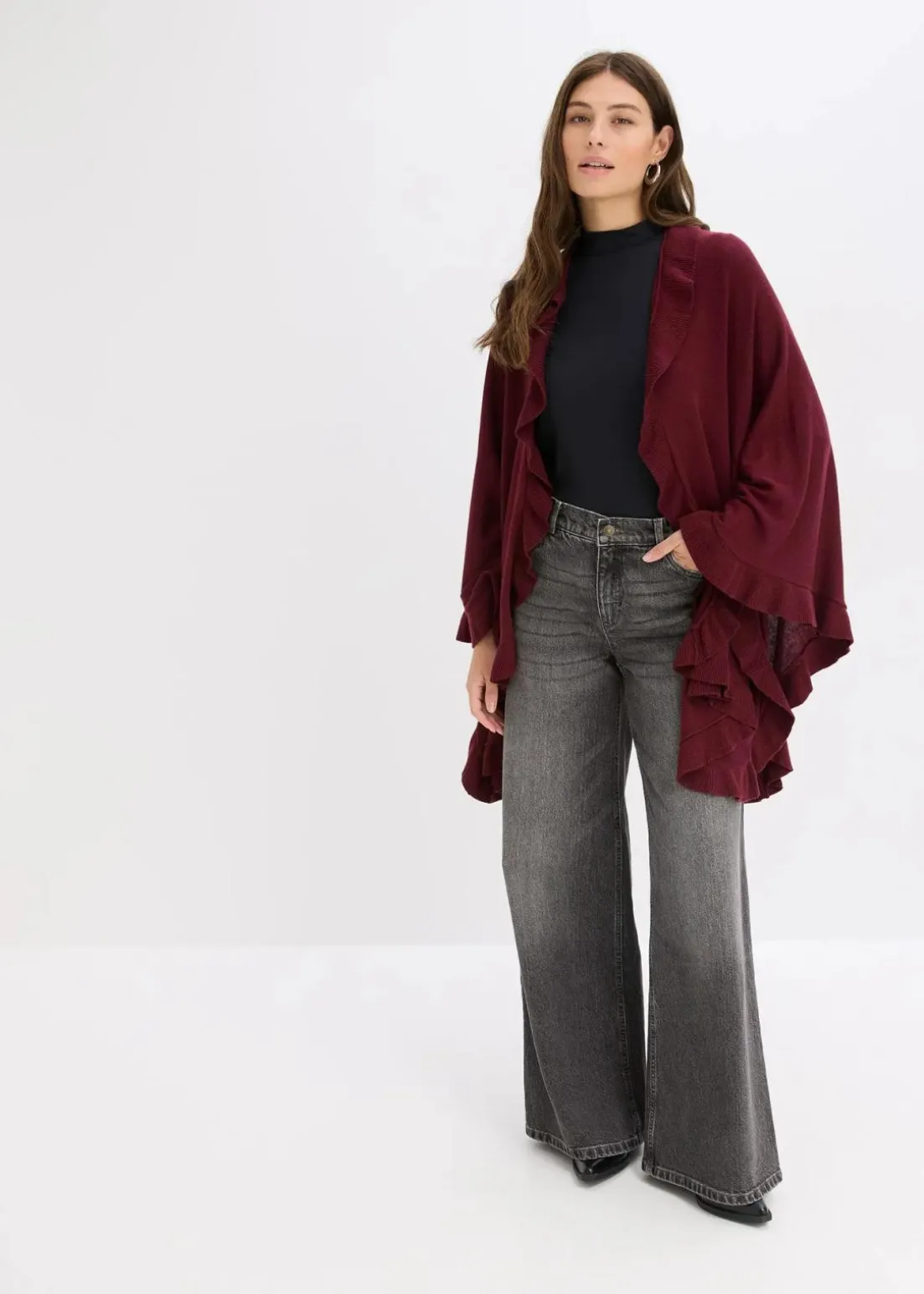 Poncho mit Kaschmiranteil