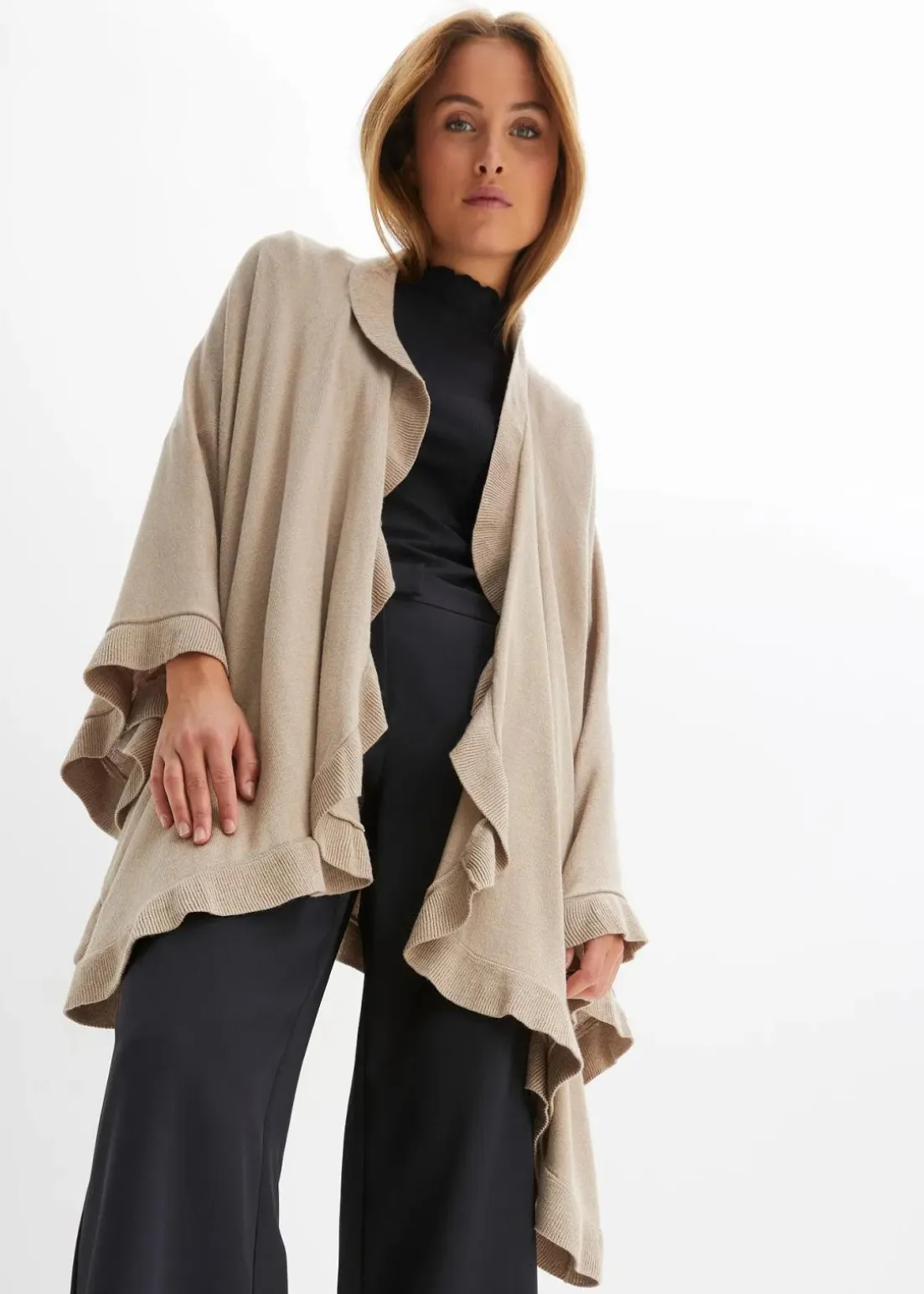 Poncho mit Kaschmiranteil