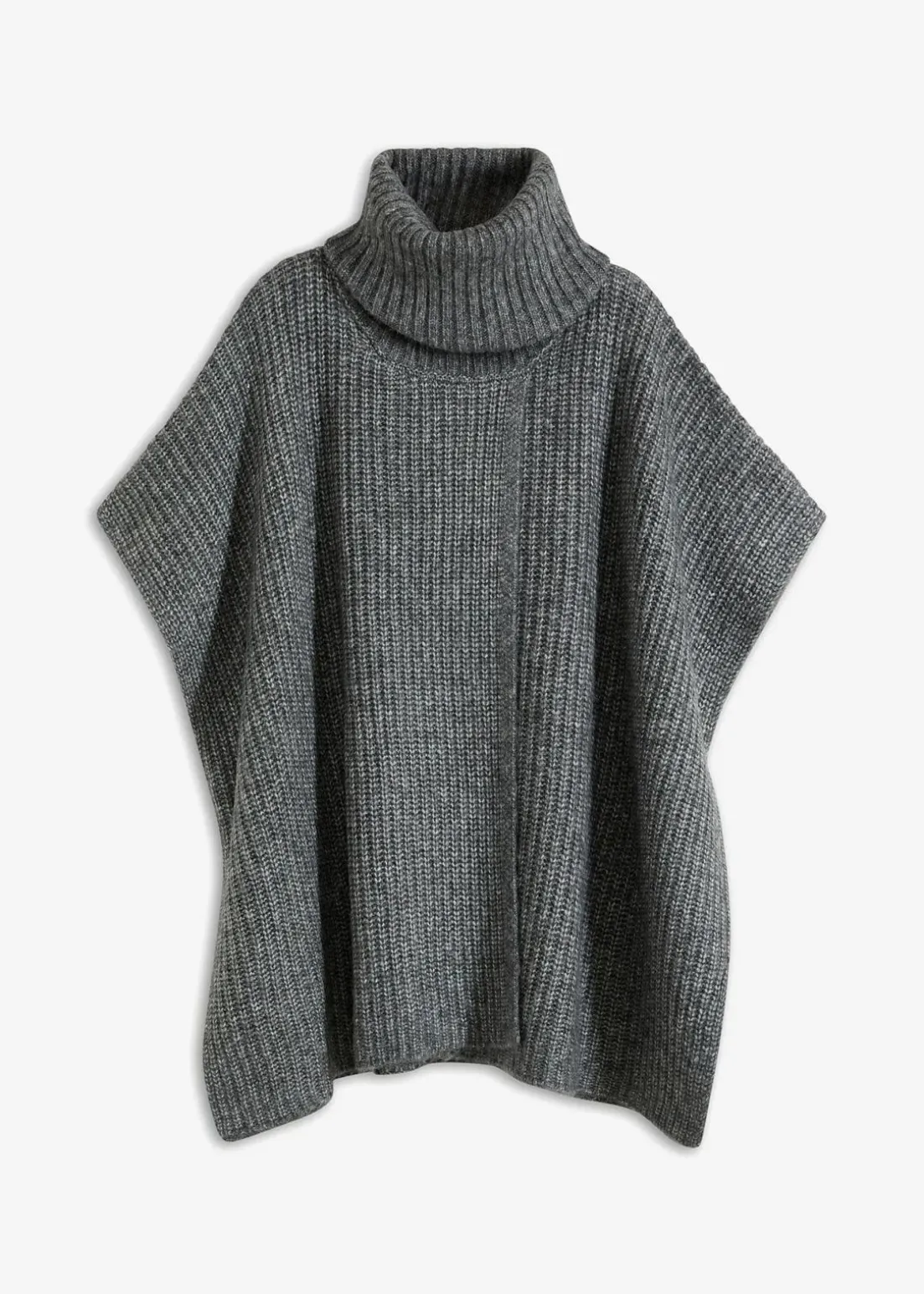 Poncho-Pullover mit Wollanteil