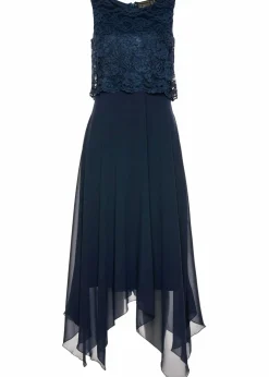 Premium Chiffonkleid mit Spitze