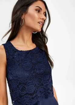 Premium Chiffonkleid mit Spitze