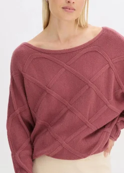 Pullover mit horizonatalem Zopfmuster