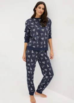 Pyjama aus reiner Baumwolle mit Glitzerdruck