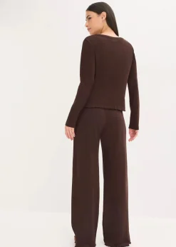 Pyjama aus Rippe mit Knopfleiste