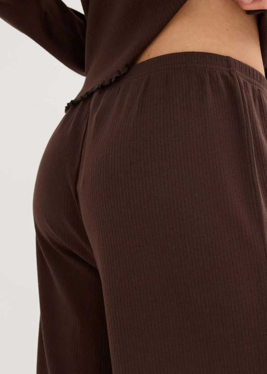 Pyjama aus Rippe mit Knopfleiste