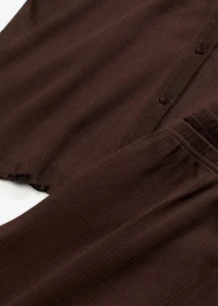 Pyjama aus Rippe mit Knopfleiste