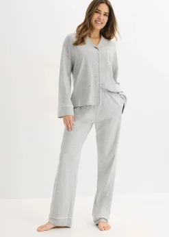 Pyjama mit Viskose und Knopfleiste