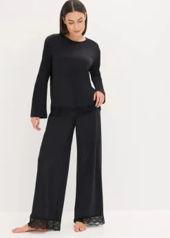 Pyjama mit zarter Spitze