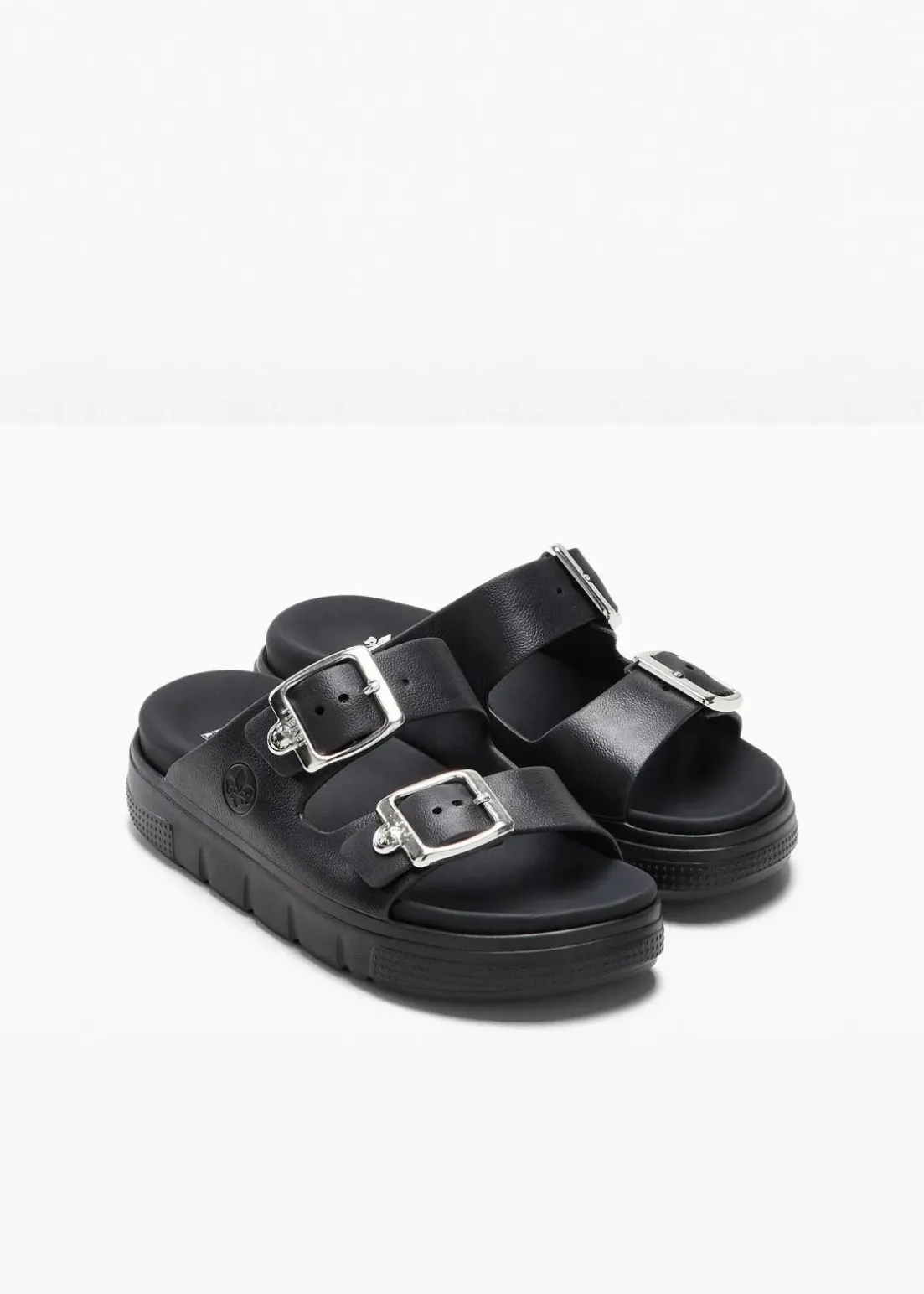 Rieker Komfort-Plateau-Pantoletten mit leichter Sohle