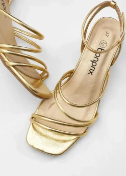 Riemchensandaletten in Metallic-Optik