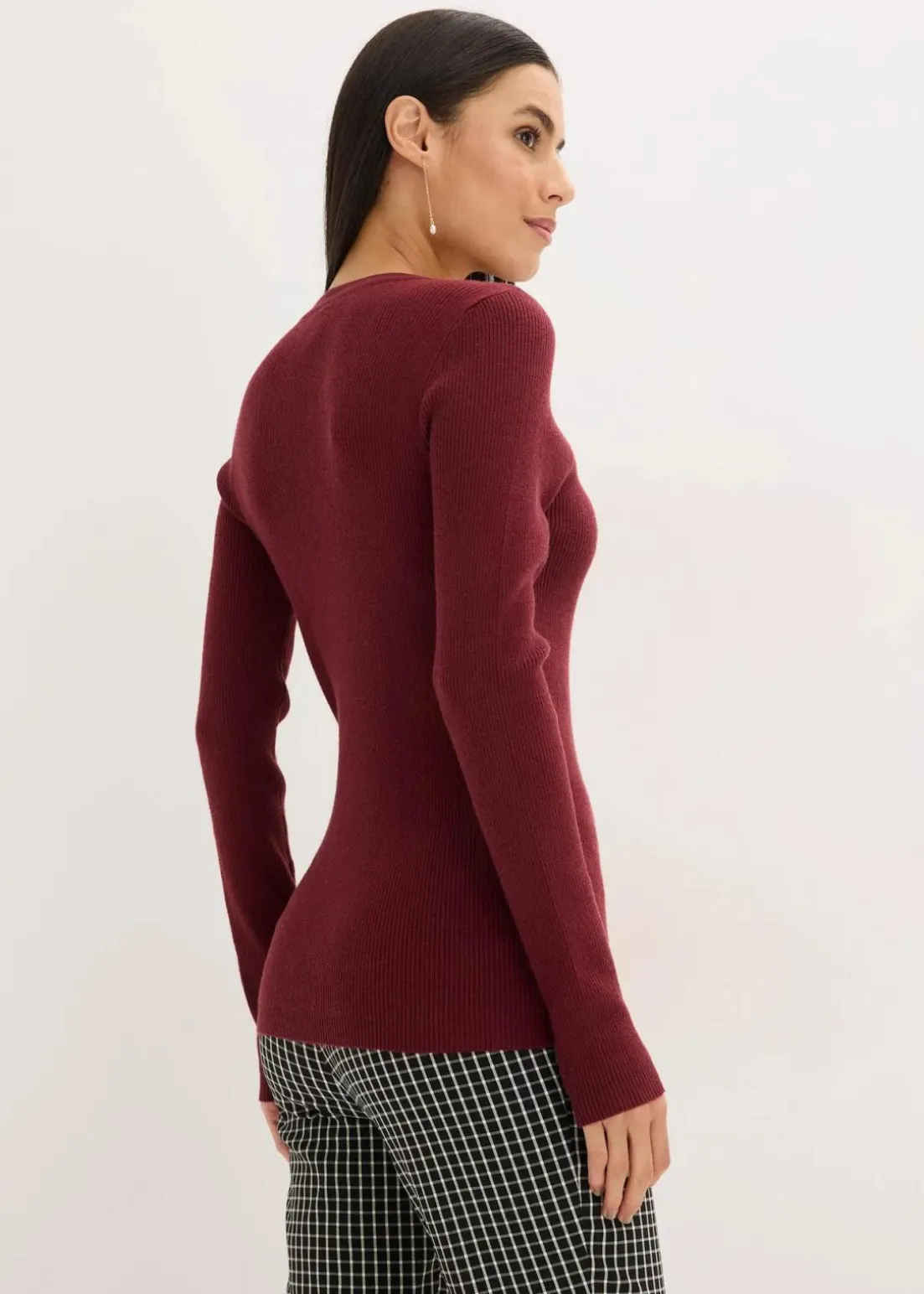 Rippenpullover mit Viskose