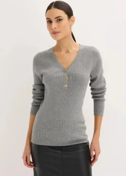 Rippenpullover mit Viskose