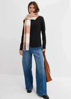 Ripp-Langarmshirt aus reiner Baumwolle