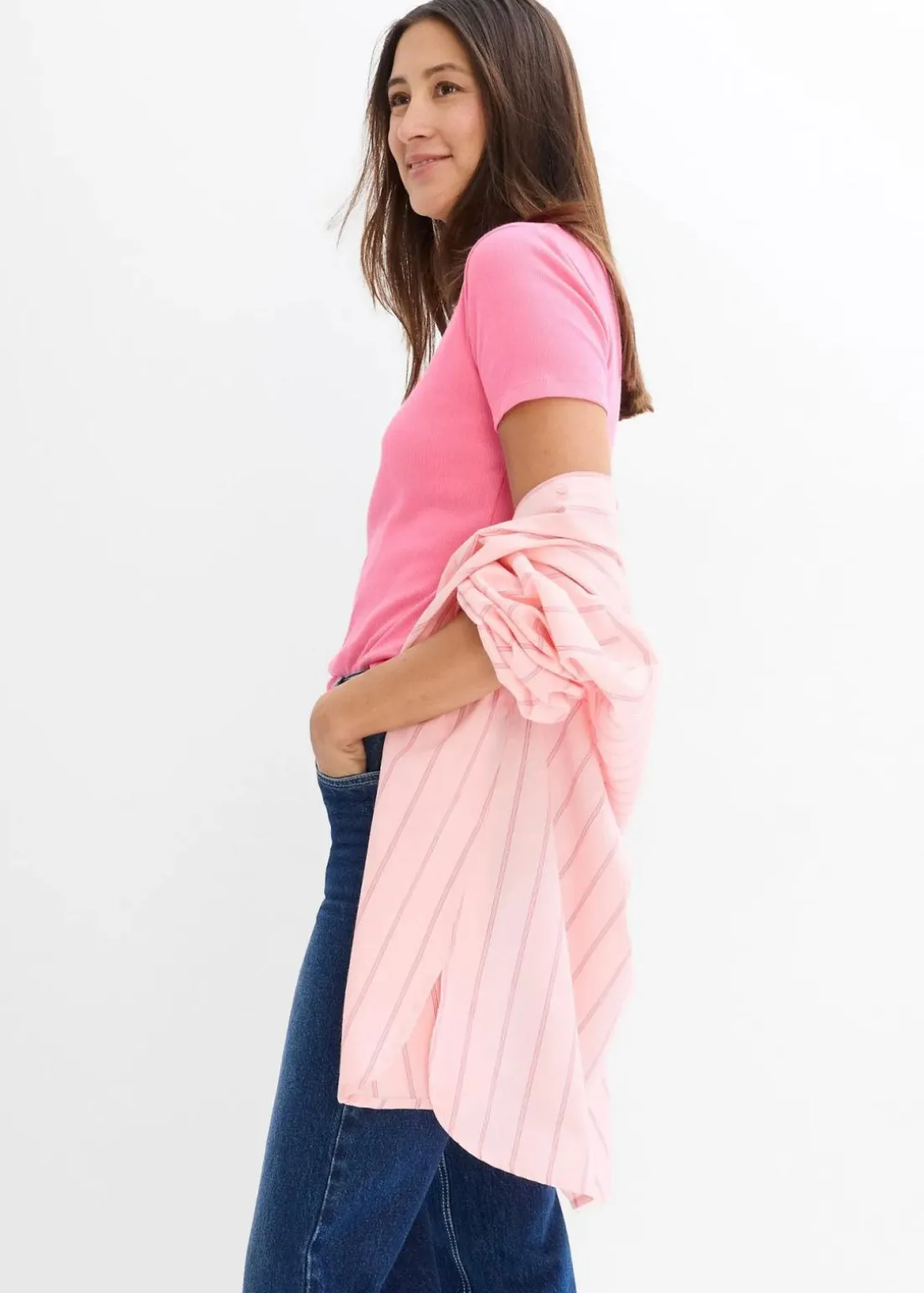 Rippshirt mit reiner Bio-Baumwolle (2er Pack)