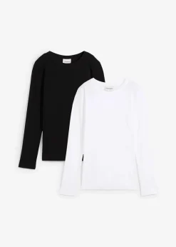 Rippshirt mit reiner Bio-Baumwolle, (2er Pack)