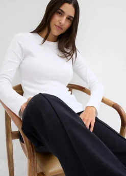 Rippshirt mit reiner Bio-Baumwolle, (2er Pack)