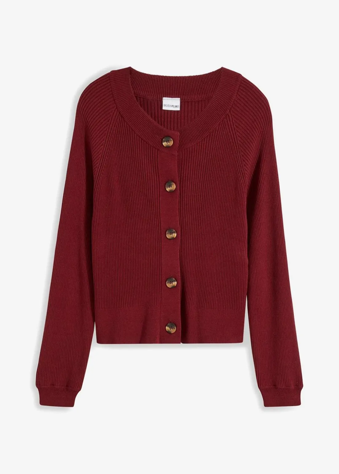 Ripp-Strickjacke in Viskose-Mix