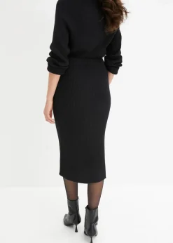 Ripp-Strickrock aus Viskose-Mix