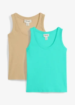 Ripp-Top mit Bio-Baumwolle (2er Pack)