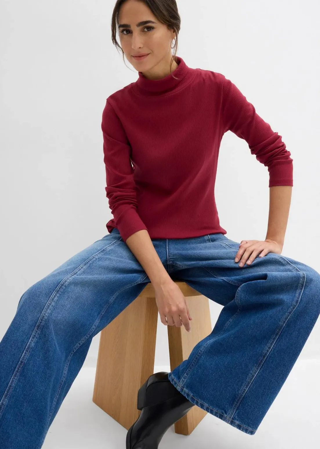 Rollkragenshirt aus reiner Baumwolle