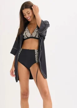 Satin Kimono mit Glanzeffekt