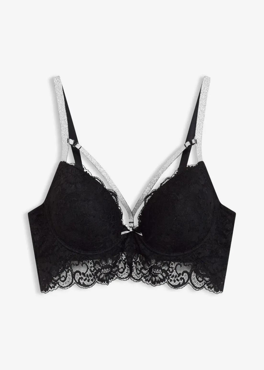 Schalen-BH mit abnehmbaren glitzernden Trägern