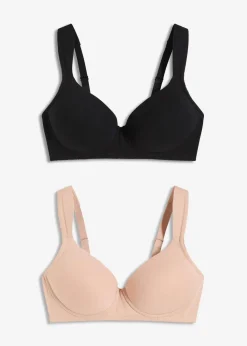 Schalen-BH ohne Bügel mit Bio-Baumwolle (2er Pack)