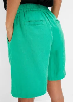 Schlupf-Bermuda aus luftigem Leinen-Mix