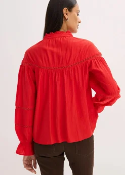 Schlupfbluse aus feinem Viskose-Mix