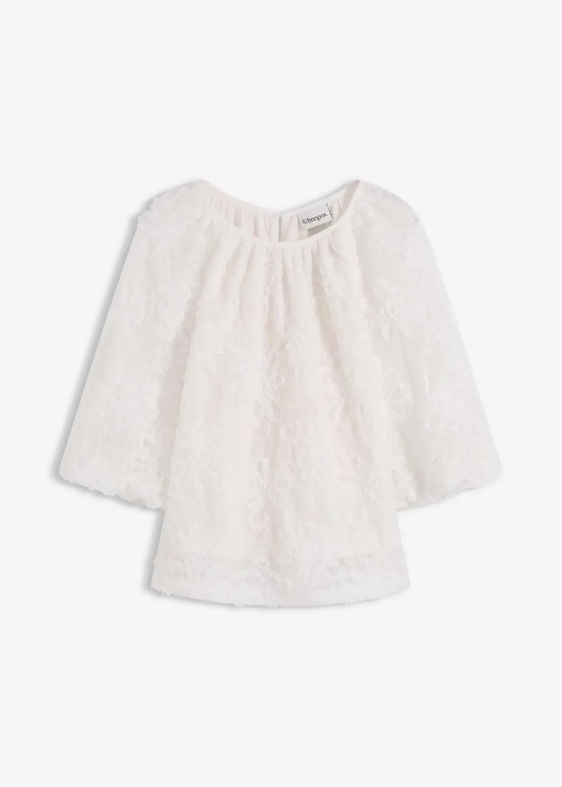 Schlupfbluse mit strukturiertem Blumen-Muster