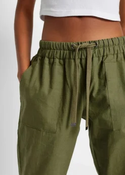 Schlupfhose aus luftigem Leinen-Mix