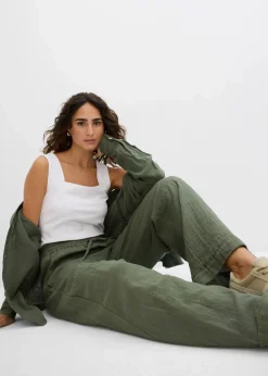 Schlupfhose aus luftigem Musselin