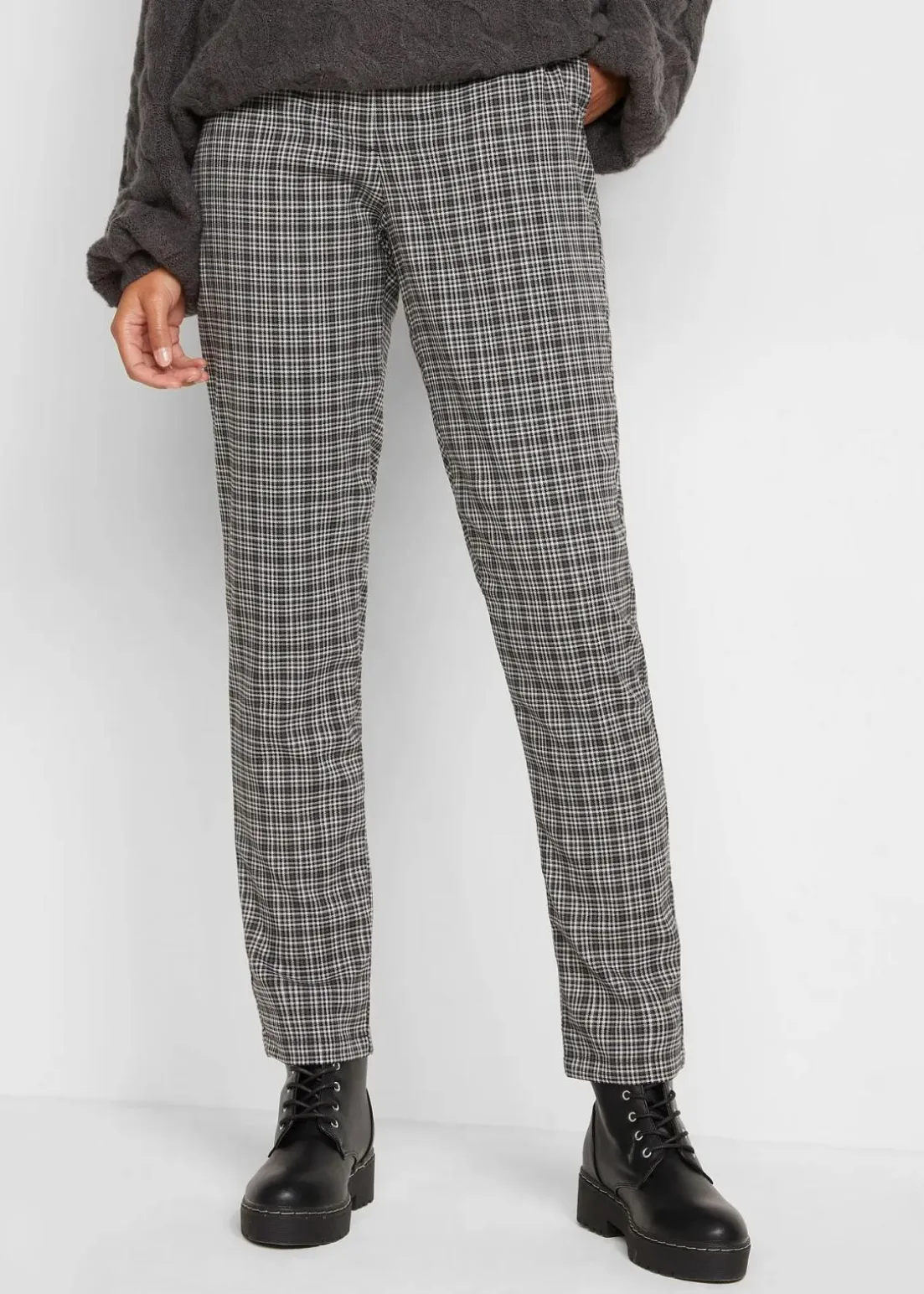 Schlupfhose mit Bequembund, kariert