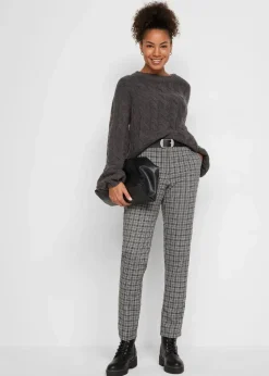 Schlupfhose mit Bequembund, kariert