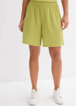 Schlupf-Shorts aus Borkencrepe
