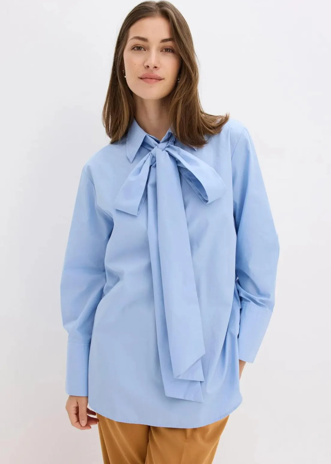 Schluppenbluse aus reiner Baumwolle