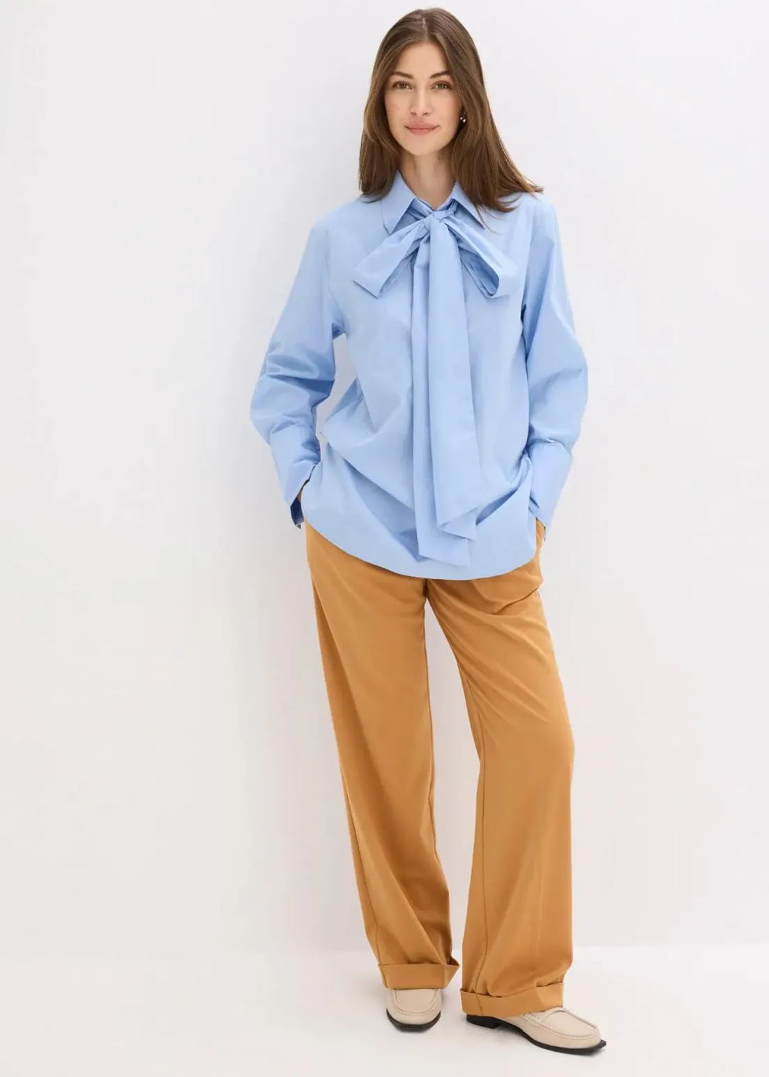 Schluppenbluse aus reiner Baumwolle