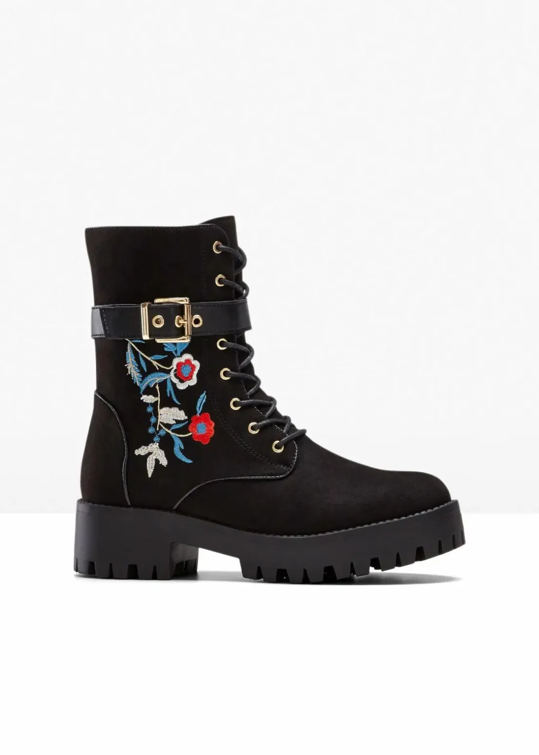 Schnürboots mit Stickerei