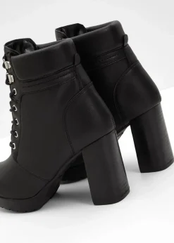 Schnürstiefeletten mit hohem Absatz