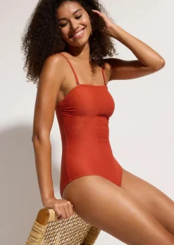 Shape Badeanzug aus Strukturware mittlere Formkraft