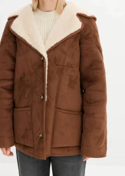 Shearling Jacke mit Kapuze