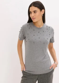 Shirt mit Perlen-Applikation
