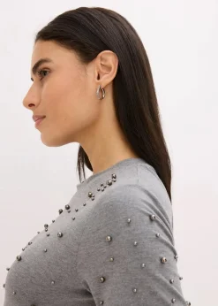 Shirt mit Perlen-Applikation