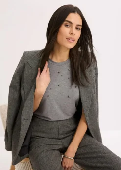 Shirt mit Perlen-Applikation