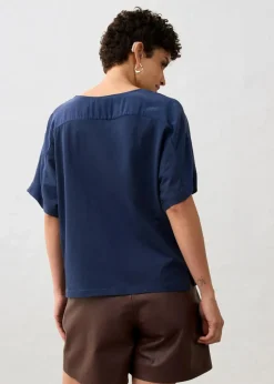 Shirt mit Seidenanteil und Webeinsatz