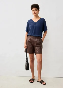 Shirt mit Seidenanteil und Webeinsatz