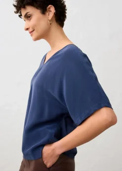 Shirt mit Seidenanteil und Webeinsatz