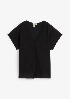 Shirt mit Seidenanteil und Webeinsatz